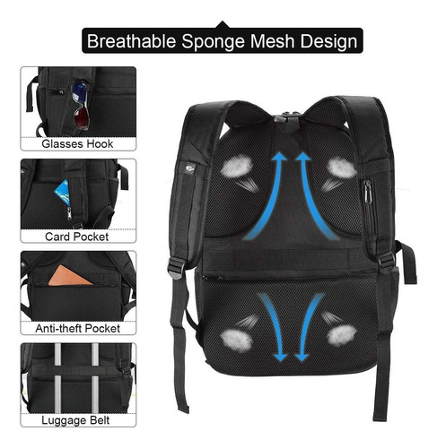 Mochila Para Laptop De 17 Pulgadas Para Hombres Y Mujeres, E