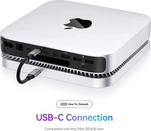 Raycue Hub Y Soporte Usb Tipo C: Carcasa Ssd Para Mac Mini