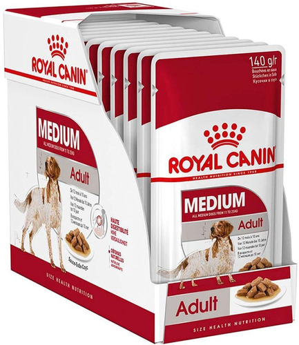Royal Canin Medium Adult Pouch 140 Grs. X 10 Un. - Mr Dog