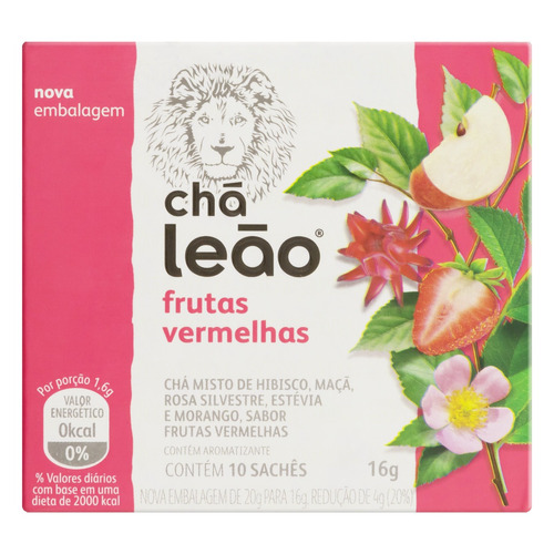 Chá Leão frutas vermelhas em sachê 16 g 10 u