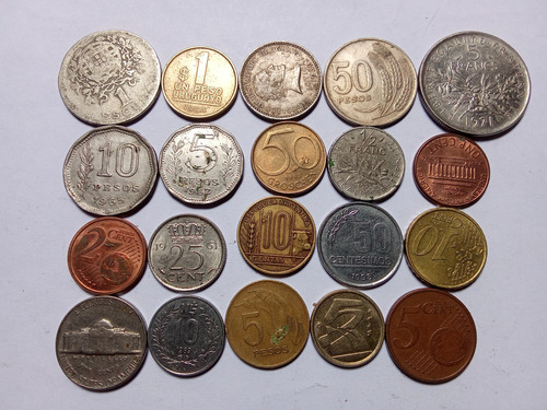 20 Moedas Antigas Estrangeiras Sem Repetir (Usado)