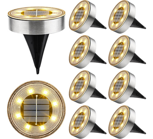 Joomer Luces Solares De Suelo, Paquete De 10 8 Luces Solares