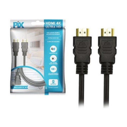 Cabo Hdmi 2 Metros 2.0 4k 19 Pinos Pix 018-2222