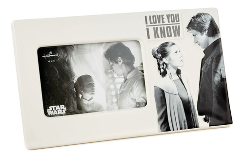 Portarretratos Star Wars Han Solo Princesa Leia Marco Fotos Color Blanco Y Negro I Love You I Know