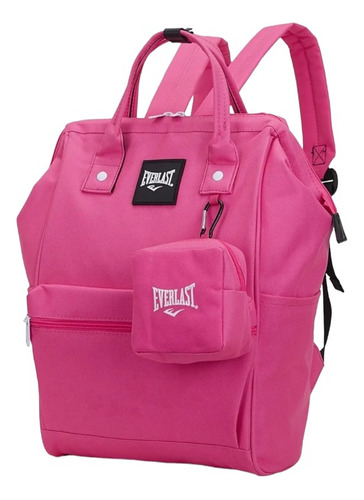 Mochila Cartera Everlast Amplio Compartimiento Mujer Color Fucsia 21935 Diseño de la tela lona tipo canva