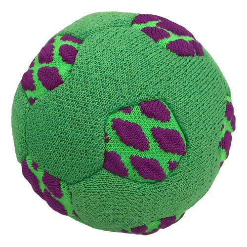 Pelota Kong Perro Fútbol Soccer Tela De Tenis Mediana Sonido Color Verde Con Morado