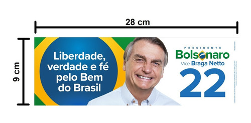 Adesivo Bolsonaro Presidente 2022 - 5 Unidades Grandes
