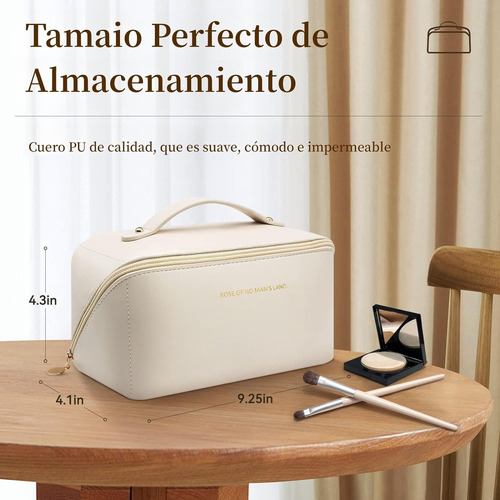 Cosmetiquera Amplia Con Monedero De Regalo Varios Colores Beige Lisa