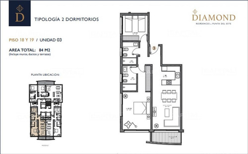 Imagen 2 de 10 de Venta Departamento En Piso Alto Dos Dormitorios Dos Baños Roosevelt Punta Del Este - Punta Del Este Roosevelt