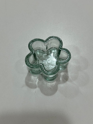 Portavelas Flor De Vidrio X10u. V. Recuperado Gris