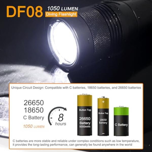Securitying Impermeable 1000 Lúmenes Led Linterna De Buceo B