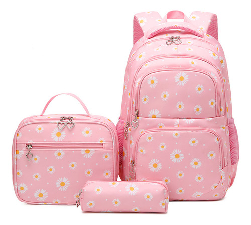 Set De Mochila Escolar Impermeable Con Estampado Daisy Spine