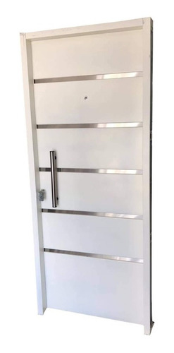 Puerta 80x200 Doble Chapa Inyectada Blanca Acero Silver