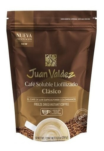 Café Juan Valdez Clásico Soluble Liofilizado 250g