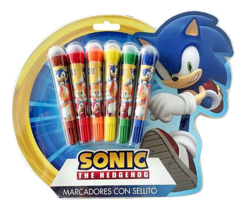 Marcadores Con Sellos Blow Pen Sonic 6 Colores!  