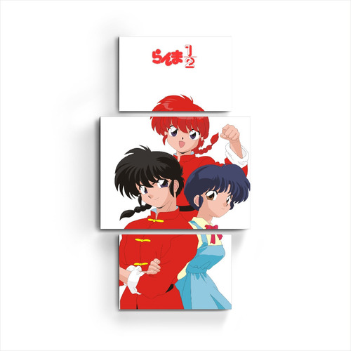 Cuadro Triptico Ranma 1/2 Manga Anime Saotome Ryoga Hibiki