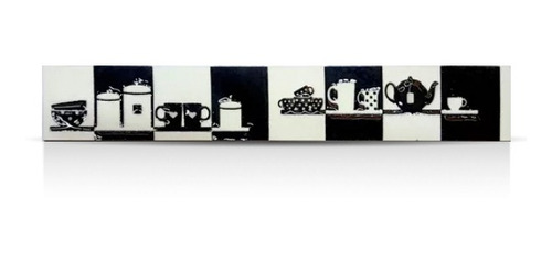 Guardas De Ceramica Piu Black & White 5x30 Cm 1era!