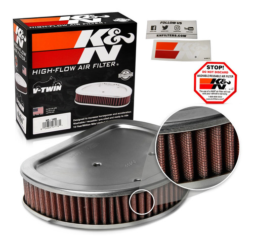 Filtro Ar Moto K&n Harley Davidson Twin Cam Rocker 08 A 2011