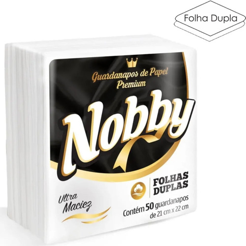 Guardanapo De Papel Folha Dupla Nobby 21x22cm Mesa Kit C/ 10