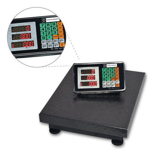 Balança Plataforma Digital 400kg S/coluna Com Garantia. Cinza