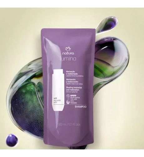 Shampoo Matizados Cabelos Loiros E Grisalhos Lumina Refil