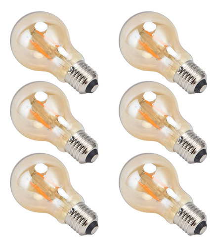 6pcs A60 Lámpara De Filamento Led Bombillas Vintage Antiguas