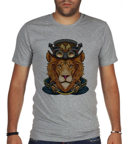 Remera De Hombre Leon Salvaje Traje Lentes Cara