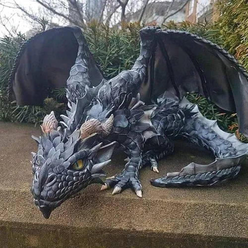 Figura De Dragón De Resina Para Jardín – Escultura De 15,2 Cm, Adorno De Escritorio Con Postura Divertida, Regalo Original