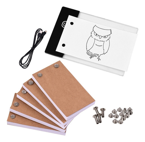 Flip Book Kit Con Light Pad Led Tablet Light Box 300 Hojas