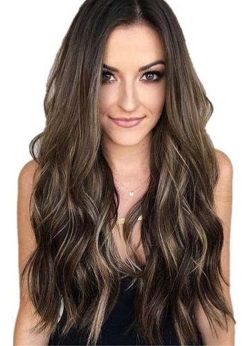 Peluca Larga Natural Ombre Cabello Humano Calidad O Novo