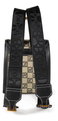 Bolsa Mochila Cloe Para Mujer Textil Maneral Look Bambú Color Negro