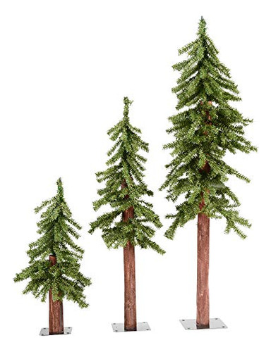 2' 3' 4' Natural Alpine Artificial Christmas Tree Set, ...