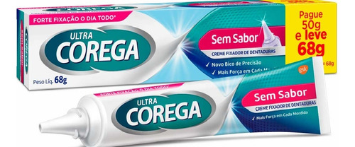 Creme Fixador De Dentadura Ultra Corega Sem Sabor 2 Unid