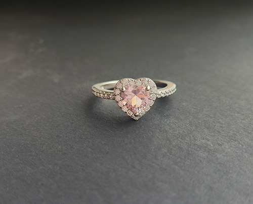 Aro Anillo De Compromiso Plata 925 Gema De Morganita Sp1mh2s