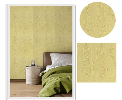 Revestimiento Pared Lamina 3d  Diseño Exclusivo Flores Beige