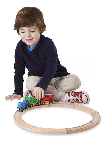 Melissa Doug Juego De Tren De Madera De Animales De Granja