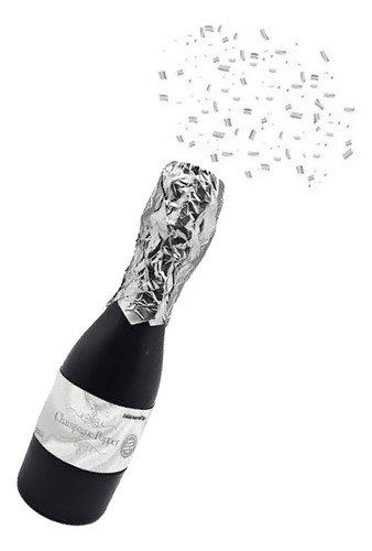 Bazuca De Confeti Metálico Botella Chica De Champagne Popper