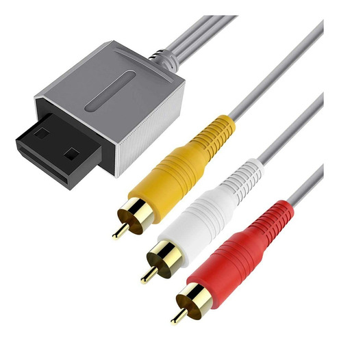 Cable De Tv Av 3 Conectores Rca Para Consola Wii Y Wii U 1.8