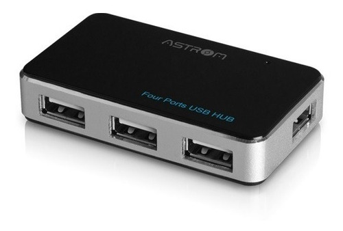 Hub Usb Metal 2.0 De 4 Puertos Astrom At 1000  Pc O Laptop 