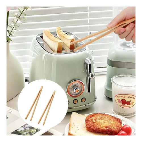 Yuyudehm 12 Pcs Toast Tinks, Pinzas De Tostadas De Bambú Y