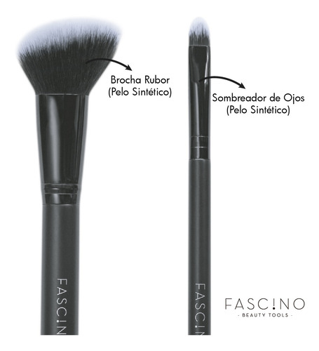 Imagen 9 de 10 de Set 15 Brochas Y Pinceles De Maquillaje Crueltyfree Fascino