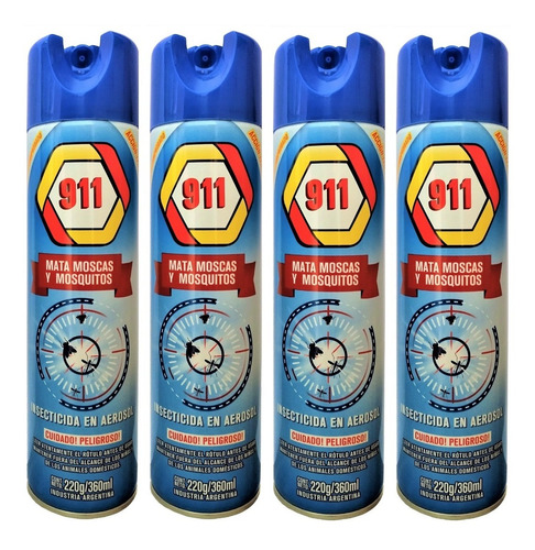 Pack X12 Unid Mata Moscas Y Mosquitos 911 Aerosol