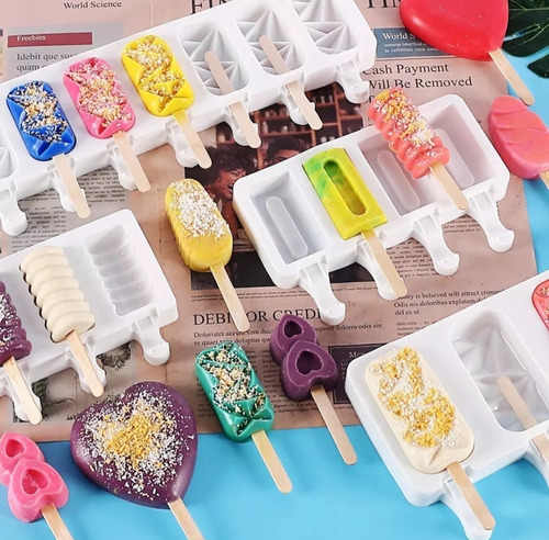 Molde Silicona Paleta Helados Chocolate Cakesicles Variadas