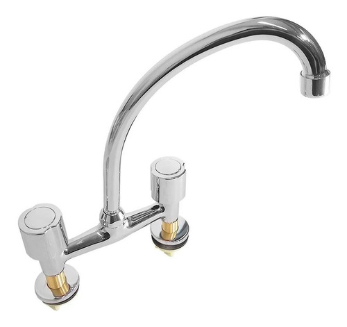 Imagen 4 de 4 de Grifo de cocina doble comando Aqualaf AQ7000 19001 cromo