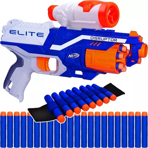 Arminha de Brinquedo Pistola Nerf Lança Dardos Tiro ao Alvo Azul + Munições