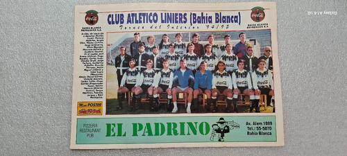 Póster Club Atlético Liniers (bahía Blanca) Año 1994
