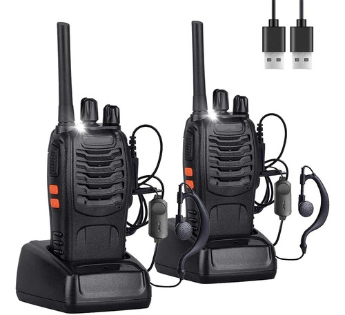 Radios Walkie Talkies Bf-888s 2 Piezas Kit Con Manos Libres