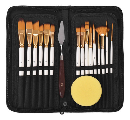 Kit De Pinceles For Artistas, 15 Formas Y Tamaños .