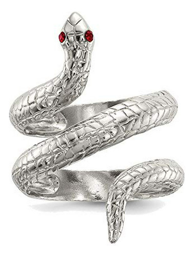 Anillos Bisutería - Solid Sterling Silver Crystal Snake Ring