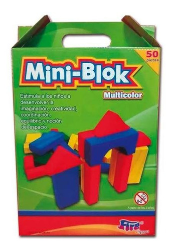 Caja De Bloques Madera Mini Blok Multicolor Fire Sport 1617